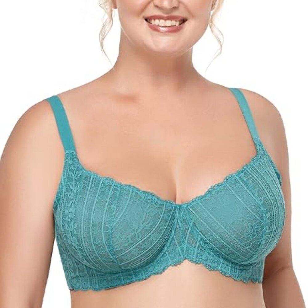 Hsia Teal Lace Bra - 38C